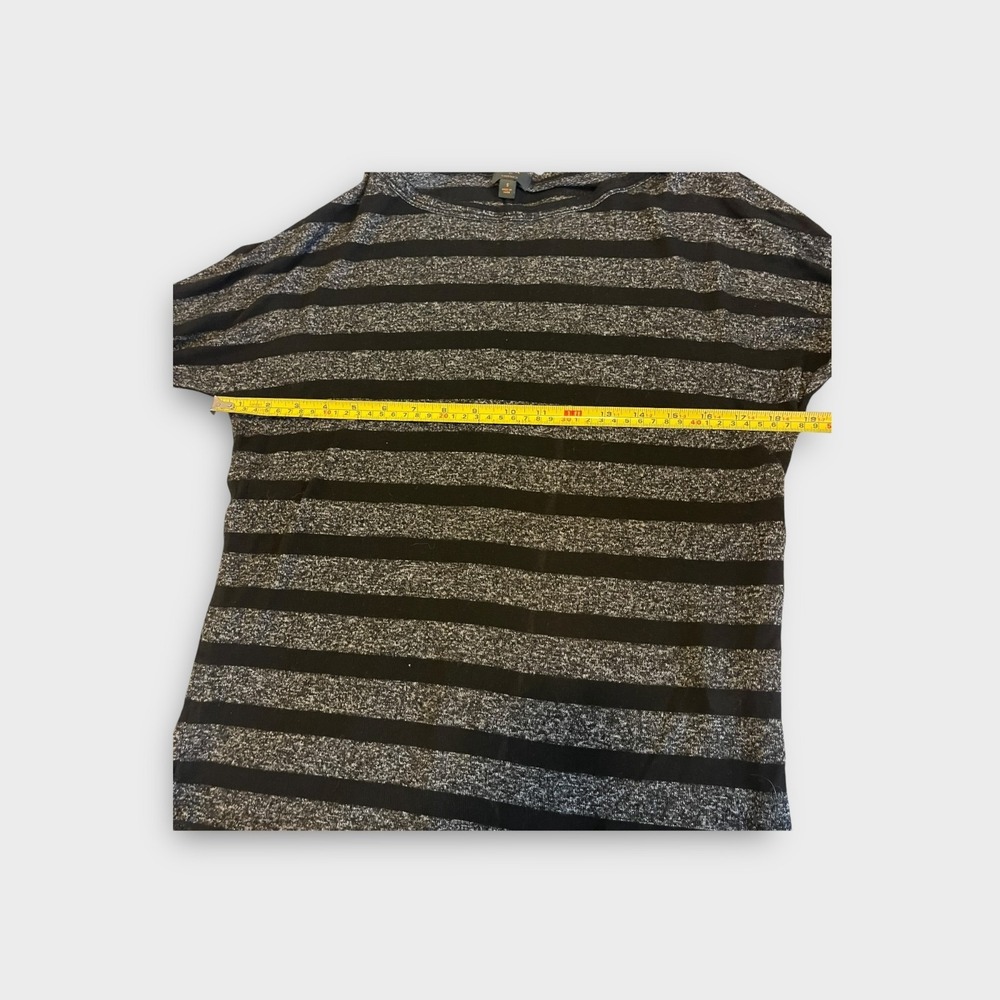 MIX by 41 Hawthorn Black Grey Striped Boat Neck 3/4 Sleeve Top Small 190133 - Picture 9 of 9